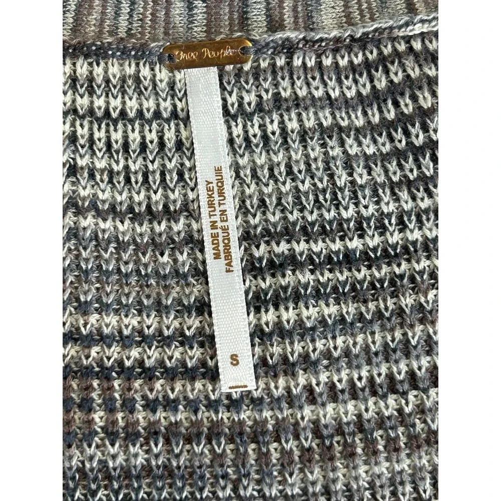 Free People Mercury Henley Sweater Space Dye Knit‎ Cotton V-Neck Small Boho Chic